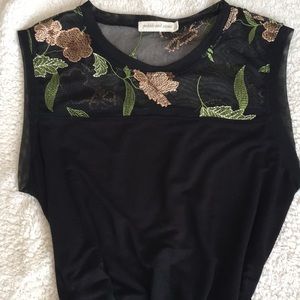 Embroidered floral tank top